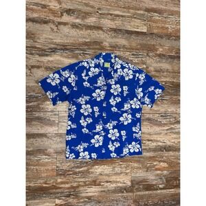 Vintage Ui Maikai Shirt Mens Large XL Blue Button Up Hawaiian Floral *See Info*